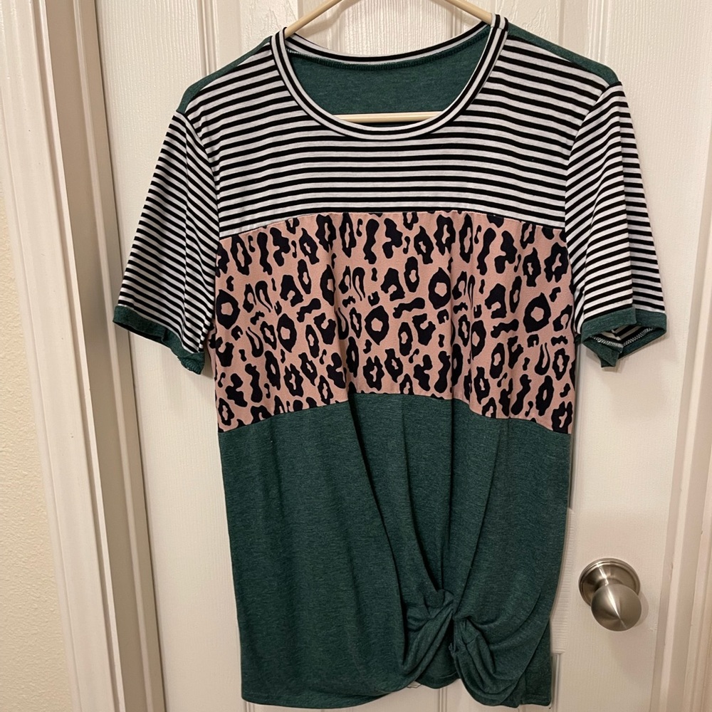 Leopard & Stripes Tee
